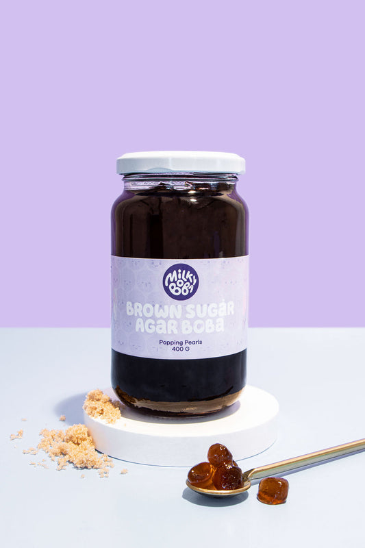 Boba Brown Sugar Adgar Boba ready to eat, in glass reusable jar