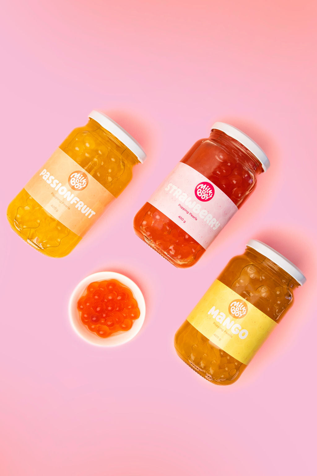 Strawberry, Mango, and Passionfruit Popping Pear Jars
