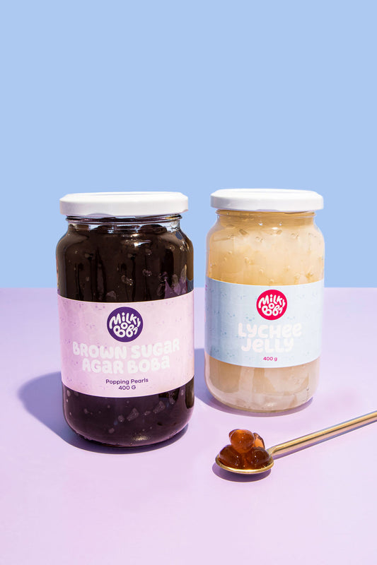 Brown Sugar Boba and Lychee Jelly Jars